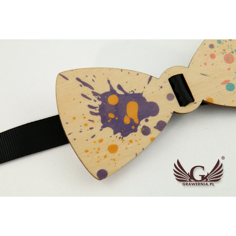 Wooden Bow Tie with Any Graphic - Colorful UV Print - MDR011