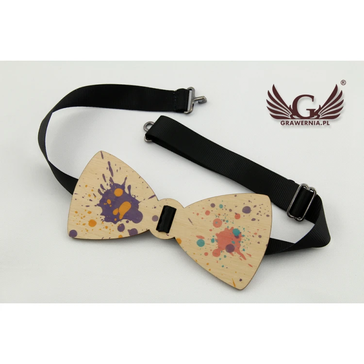 Wooden Bow Tie with Any Graphic - Colorful UV Print - MDR011