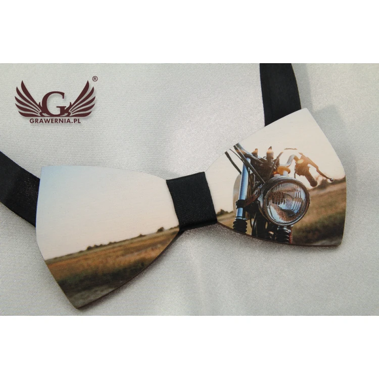 Wooden Bow Tie with Any Graphic - Colorful UV Print - MDR018