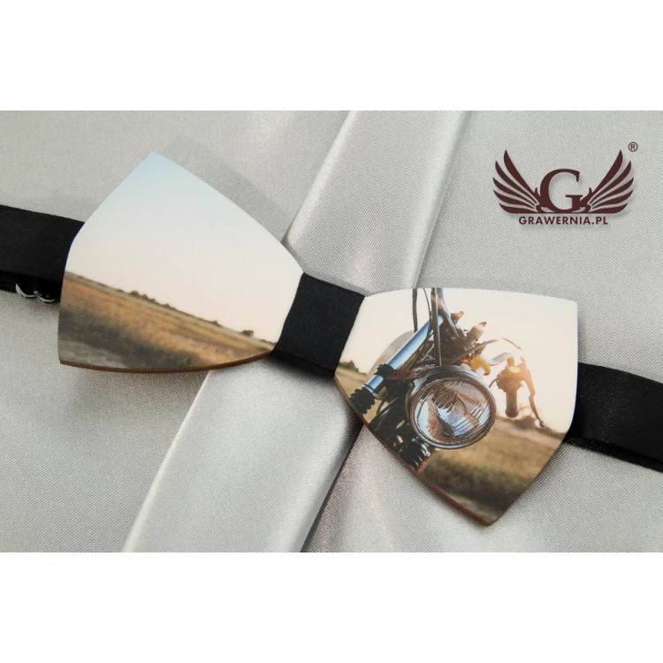 Wooden Bow Tie with Any Graphic - Colorful UV Print - MDR018