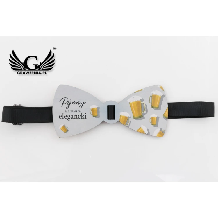 Wooden Bow Tie with Funny Graphics - 18th Birthday Gift - MDR044