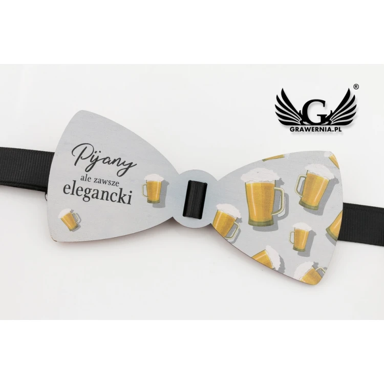 Wooden Bow Tie with Funny Graphics - 18th Birthday Gift - MDR044