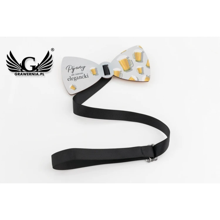 Wooden Bow Tie with Funny Graphics - 18th Birthday Gift - MDR044