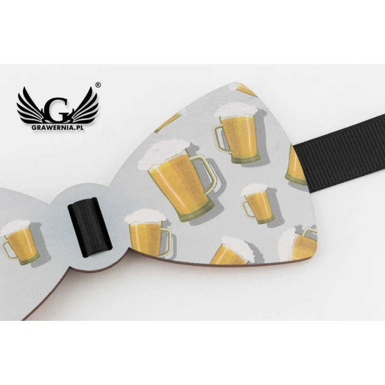 Wooden Bow Tie with Funny Graphics - 18th Birthday Gift - MDR044