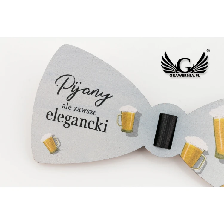 Wooden Bow Tie with Funny Graphics - 18th Birthday Gift - MDR044