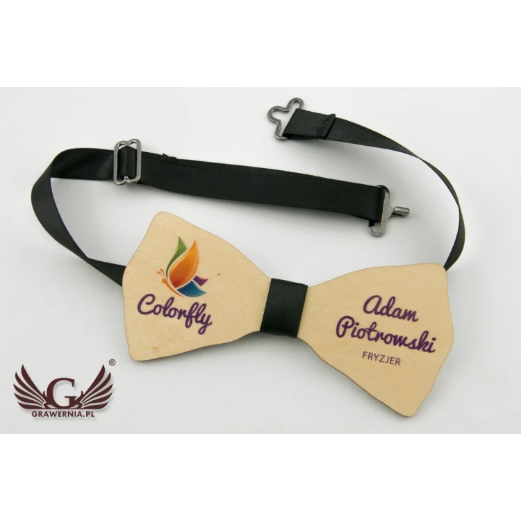 Wooden Bow Tie Identifier - UV Color Print - MDR001