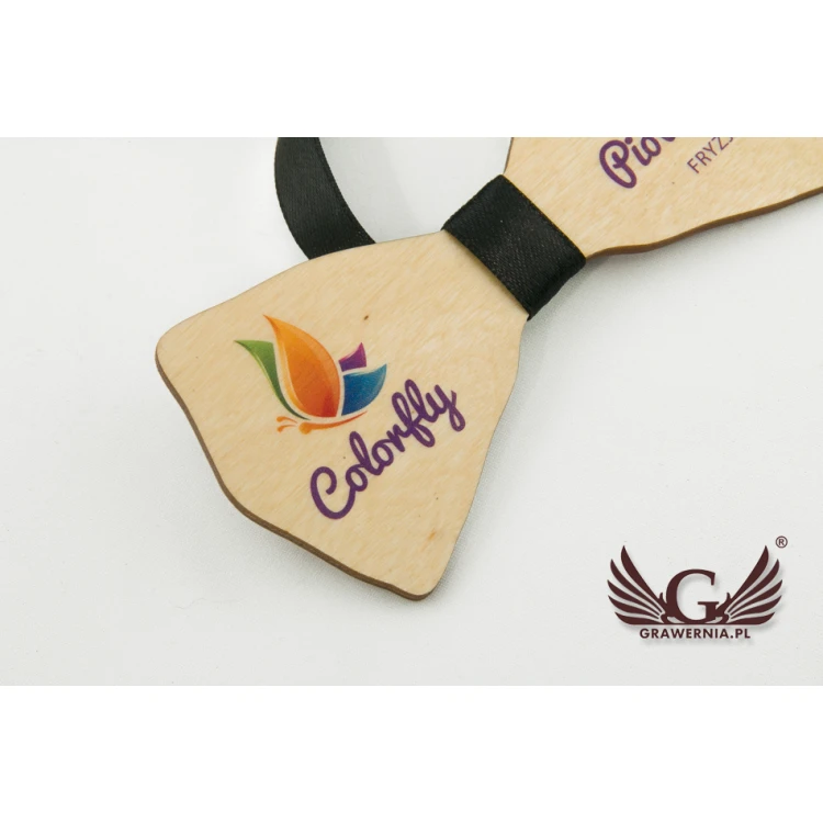Wooden Bow Tie Identifier - UV Color Print - MDR001