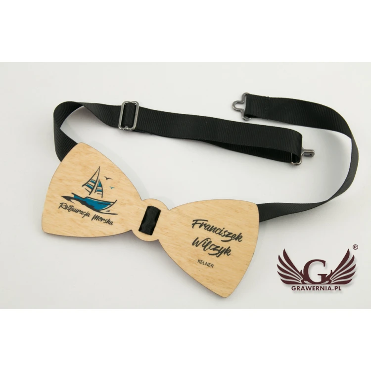 Wooden Bow Tie ID Tag - UV Color Print - MDR002