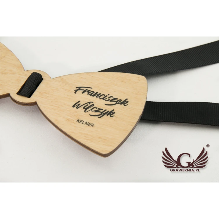 Wooden Bow Tie ID Tag - UV Color Print - MDR002
