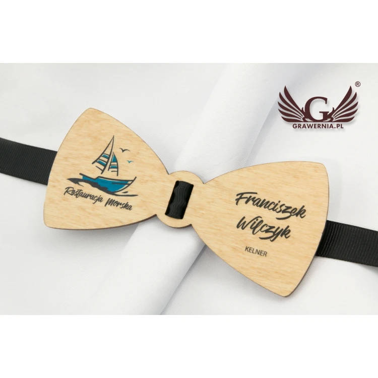 Wooden Bow Tie ID Tag - UV Color Print - MDR002
