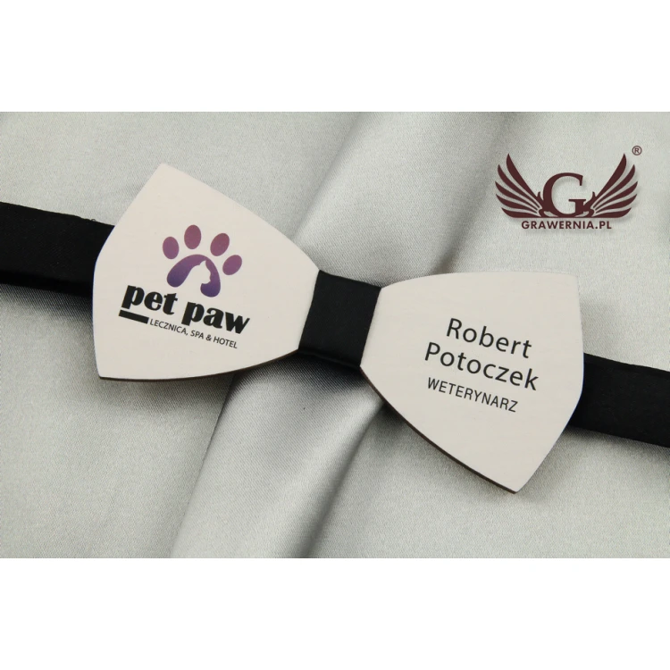 Wooden Bow Tie Identifier - UV Color Print - MDR007