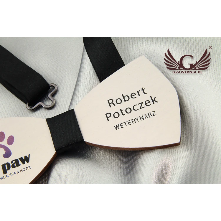 Wooden Bow Tie Identifier - UV Color Print - MDR007