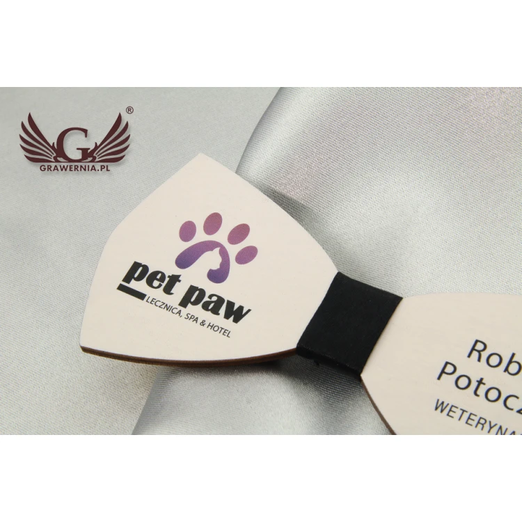 Wooden Bow Tie Identifier - UV Color Print - MDR007