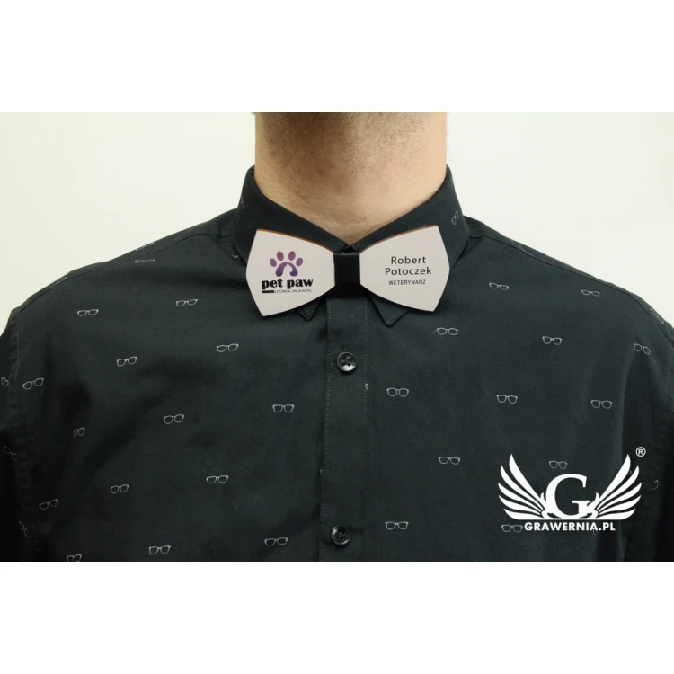 Wooden Bow Tie Identifier - UV Color Print - MDR007