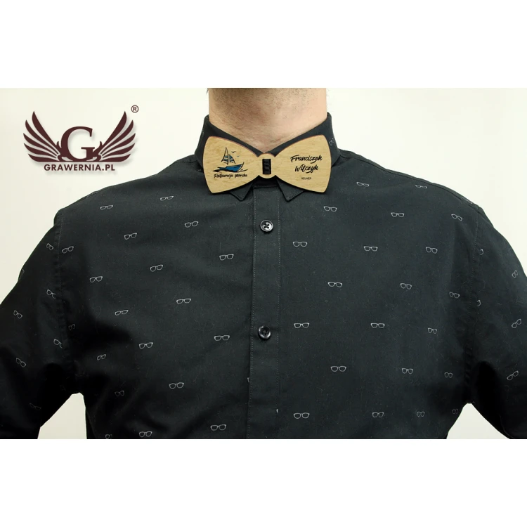 Wooden Bow Tie ID Tag - UV Color Print - MDR002