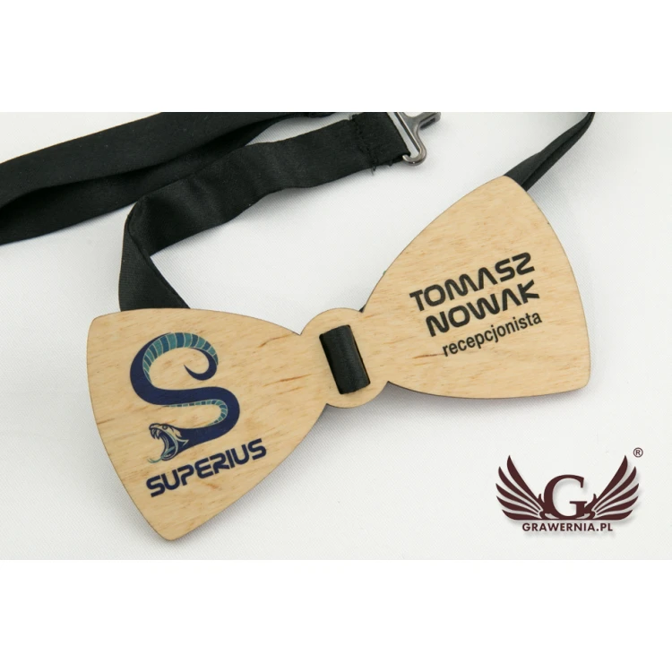 Wooden Bow Tie ID Tag - UV Color Print - MDR008