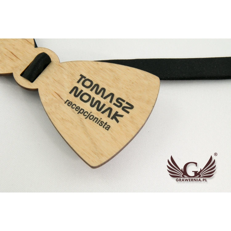 Wooden Bow Tie ID Tag - UV Color Print - MDR008