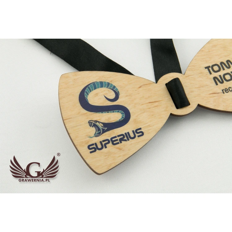 Wooden Bow Tie ID Tag - UV Color Print - MDR008