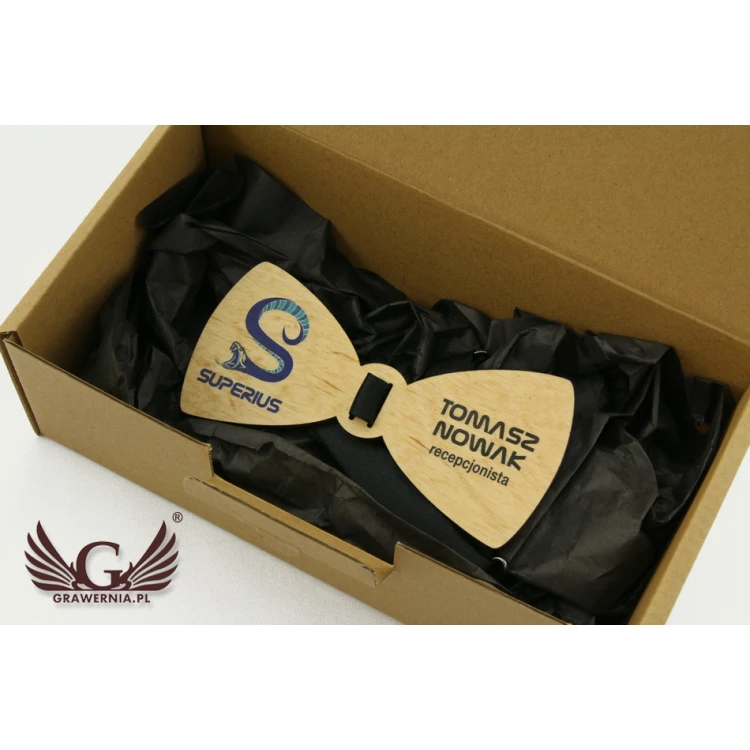 Wooden Bow Tie ID Tag - UV Color Print - MDR008