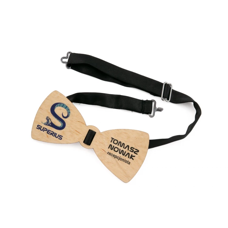 Wooden Bow Tie ID Tag - UV Color Print - MDR008