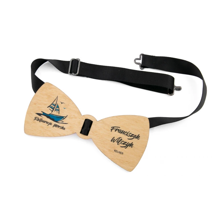Wooden Bow Tie ID Tag - UV Color Print - MDR002