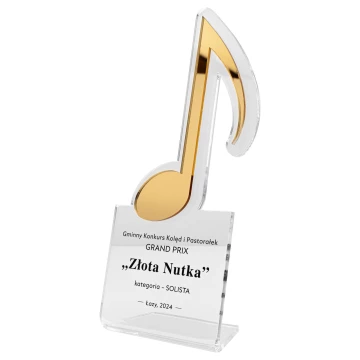 Golden Note music award - acrylic statuette for a musician - H 108x230 mm - DTA170