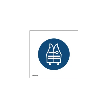 Reflective Vest Mandatory Sign - size 150x150mm - PVC - UV color print - BHP075