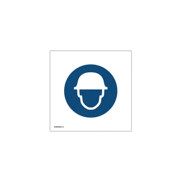 Mandatory Use of Protective Helmet - size 150x150mm - PVC - UV color print - BHP065