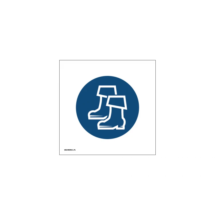 Mandatory Use of Protective Footwear - size 150x150mm - PVC - UV color print - BHP068