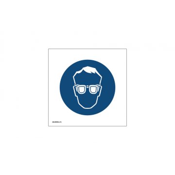 Eye Protection Required - size 150x150mm - PVC - UV color print - BHP064