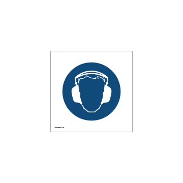 Hearing Protection Required - size 150x150mm - PVC - UV color print - BHP066