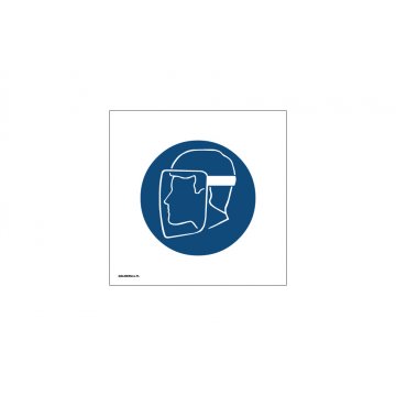 Face Protection Mandatory Sign - size 150x150mm - PVC - UV color print - BHP067