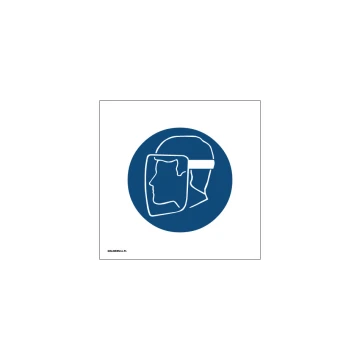 Face Protection Mandatory Sign - size 150x150mm - PVC - UV color print - BHP067