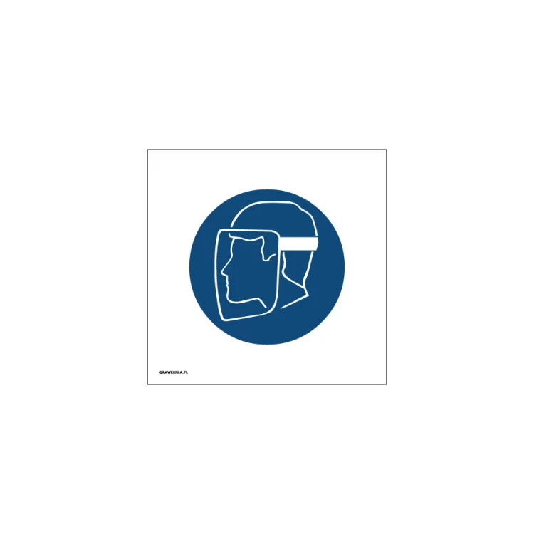 Face Protection Mandatory Sign - size 150x150mm - PVC - UV color print - BHP067