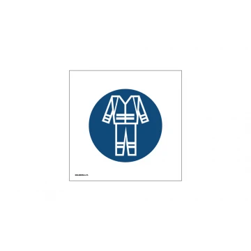 Mandatory use of protective clothing sign - size 150x150mm - PVC - UV color print - BHP070