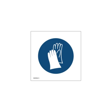 Mandatory Use of Protective Gloves - size 150x150mm - PVC - UV color print - BHP069