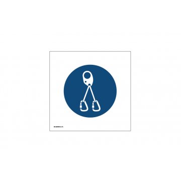 Mandatory use of safety harness sign - size 150x150mm - PVC - UV color print - BHP071