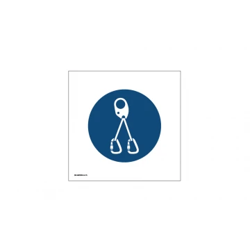 Mandatory use of safety harness sign - size 150x150mm - PVC - UV color print - BHP071