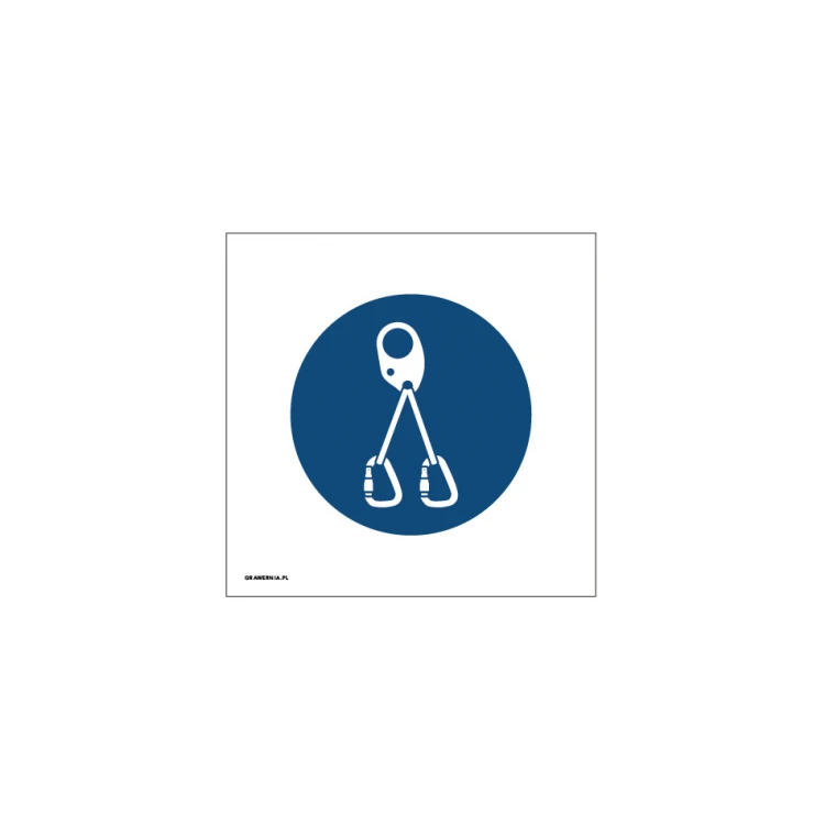 Mandatory use of safety harness sign - size 150x150mm - PVC - UV color print - BHP071