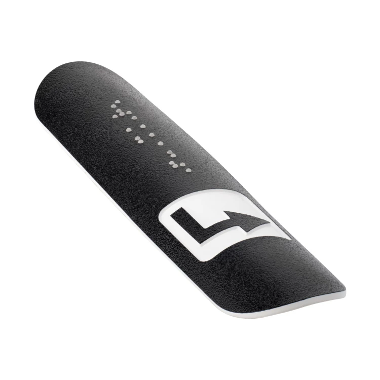 Braille Handrail Plaque - size 150x36mm - black laminate textures - TAB543