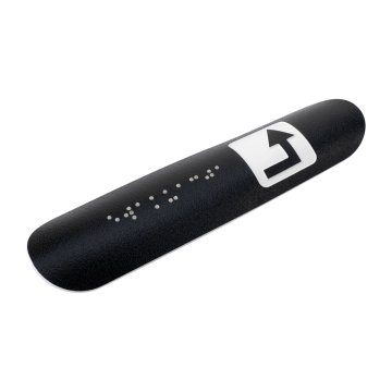 Braille Handrail Plaque - size 150x36mm - black laminate textures - TAB543