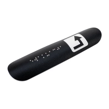 Braille Handrail Plaque - size 150x36mm - black laminate textures - TAB543