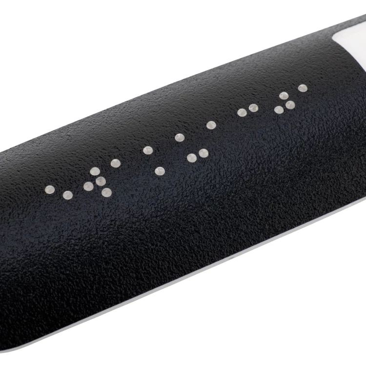 Braille Handrail Plaque - size 150x36mm - black laminate textures - TAB543