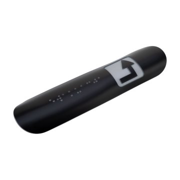 Braille Handrail Plaque - size 150x36mm - black engraving laminate - TAB544