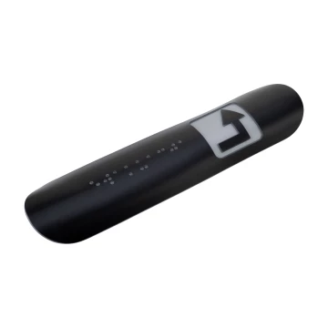 Braille Handrail Plaque - size 150x36mm - black engraving laminate - TAB544
