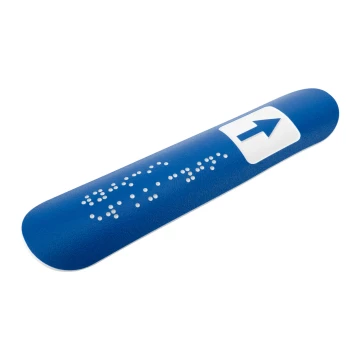 Braille Handrail Plaque - size 150x36mm - blue laminate textures - TAB545