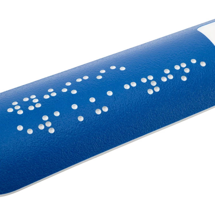 Braille Handrail Plaque - size 150x36mm - blue laminate textures - TAB545