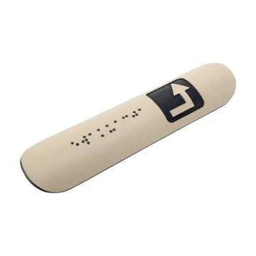 Braille Handrail Plaque - size 150x36mm - cream laminate textures - TAB546
