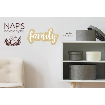 Decorative inscription - family - laser cut - NAP019