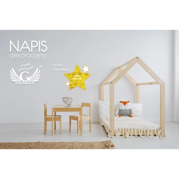 Decorative inscription - star - colorful UV print - NAP017